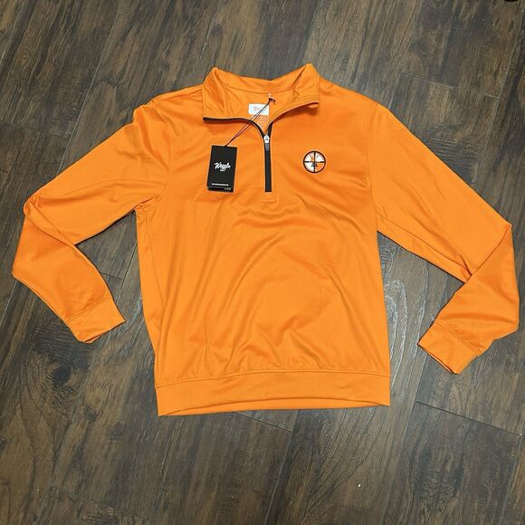 NWT Waggle Blaze Quarter Zip Pullover Mens Small Orange Golf Lightweight Buck - Picture 1 of 9